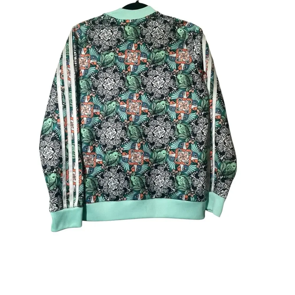 Adidas Girls Zoo Full Zip Jacket Mint Size Large Youth 13-14 Jungle